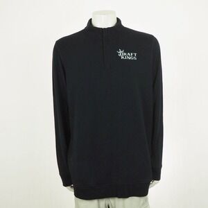 Travis Mathew DraftKings Pullover Golf Sweater Mens 2XL XXL Black Mock 1/4-Zip